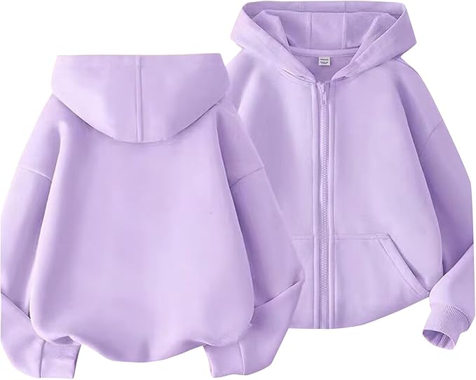 Sweatshirts For Teen Girls Zipper Long Sleeve Fleece Hoodie Hooded Sweatshirts Cute Fall Pullover Sweaters With Pocket