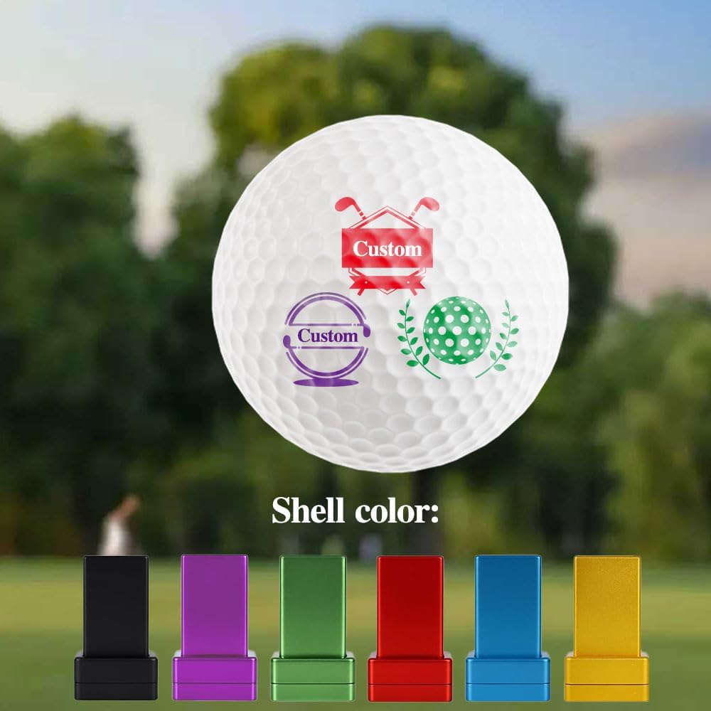 Large 1.18inches Custom Golf Ball Stamp Personalized Stamp with Monogram Logo Design with Logo Text Durable Waterproof - Easy Markings,Self-Inking Gift for Golf Lover Dad Friend Gift (Deluxe-ST)