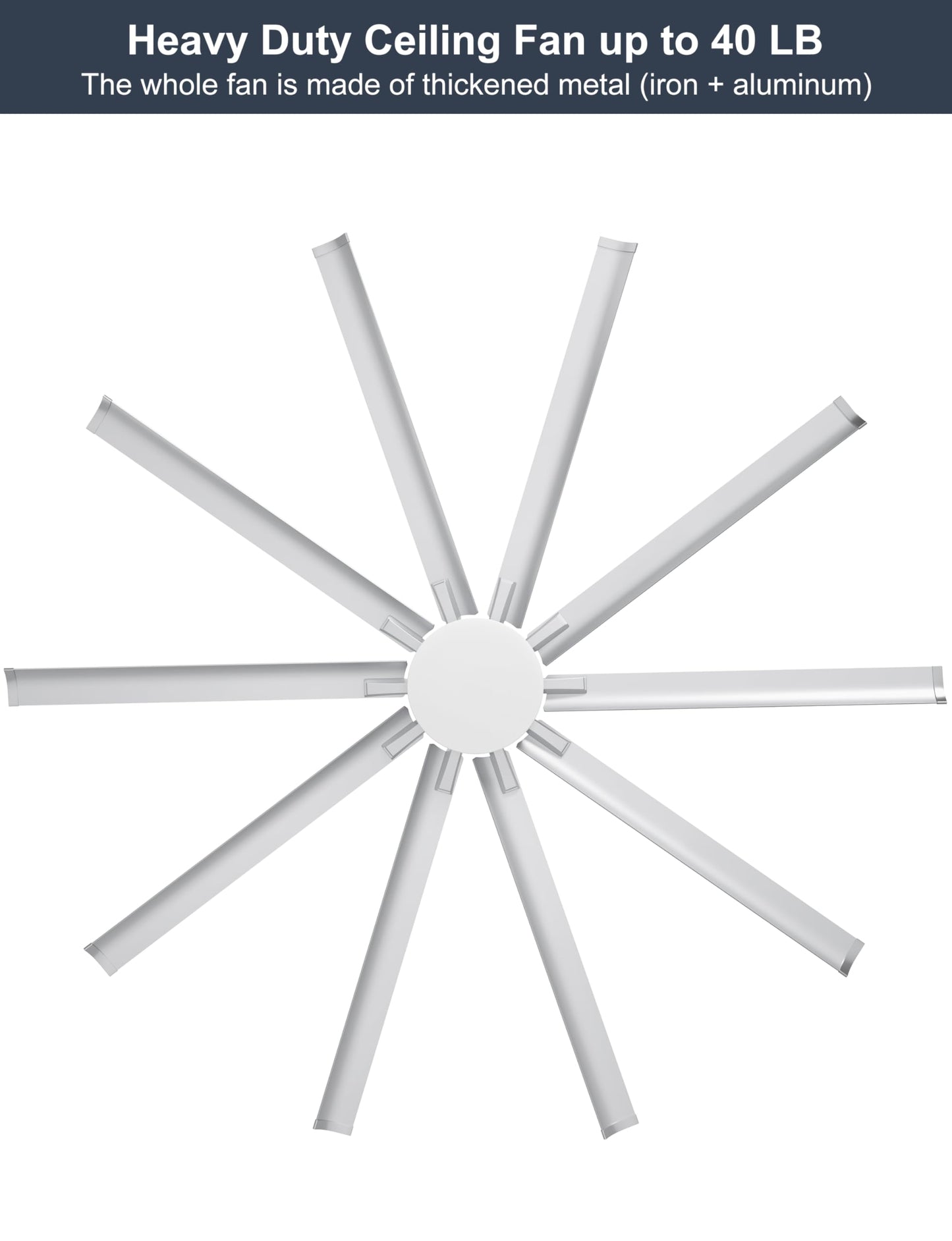 Ohniyou 96 Industrial Ceiling Fan With Bright Lights - Remote/App Control, High Cfm, Large Ceiling Fan For Shop, Covered Outdo
