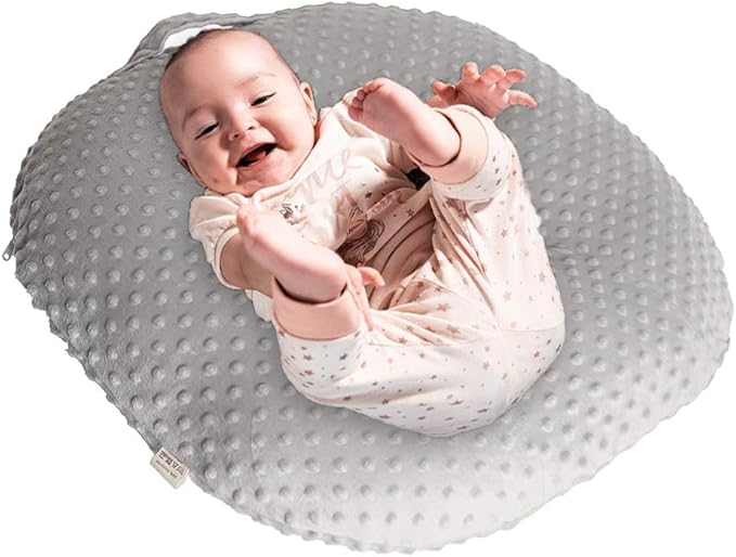 OWLOWLA Newborn Lounger Cover,Minky Removable Slipcover Fits Newborn Lounger for Baby Boy Girl(Silver Gray)