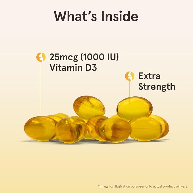 Jarrow Formulas Vitamin D3 25 mcg, Dietary Supplement, Bone and Joint, Support for Immune Health and Calcium Metabolism, 100 Softgels, 100 Day Supply