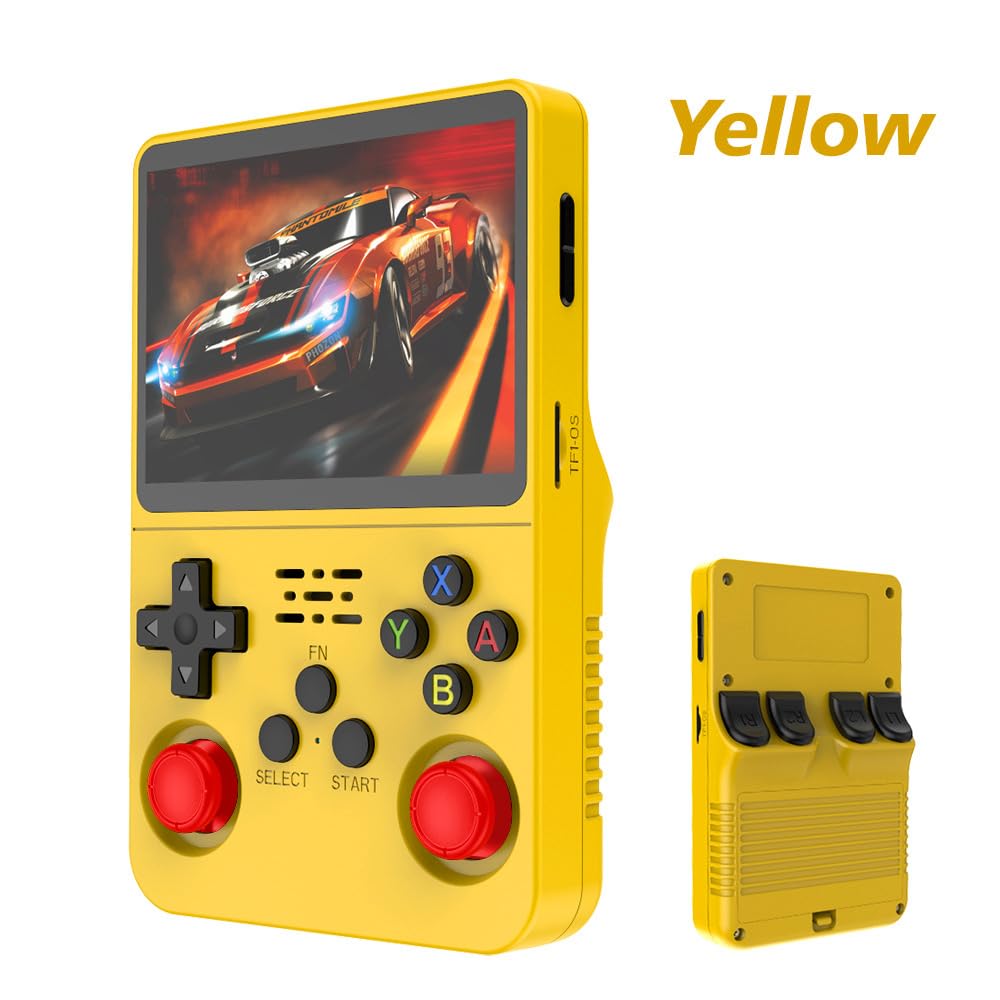 R36S Handheld Game Console 3.5-in 640*480 IPS OCA Screen 3200mAh Opensource System RK3326 Yellow