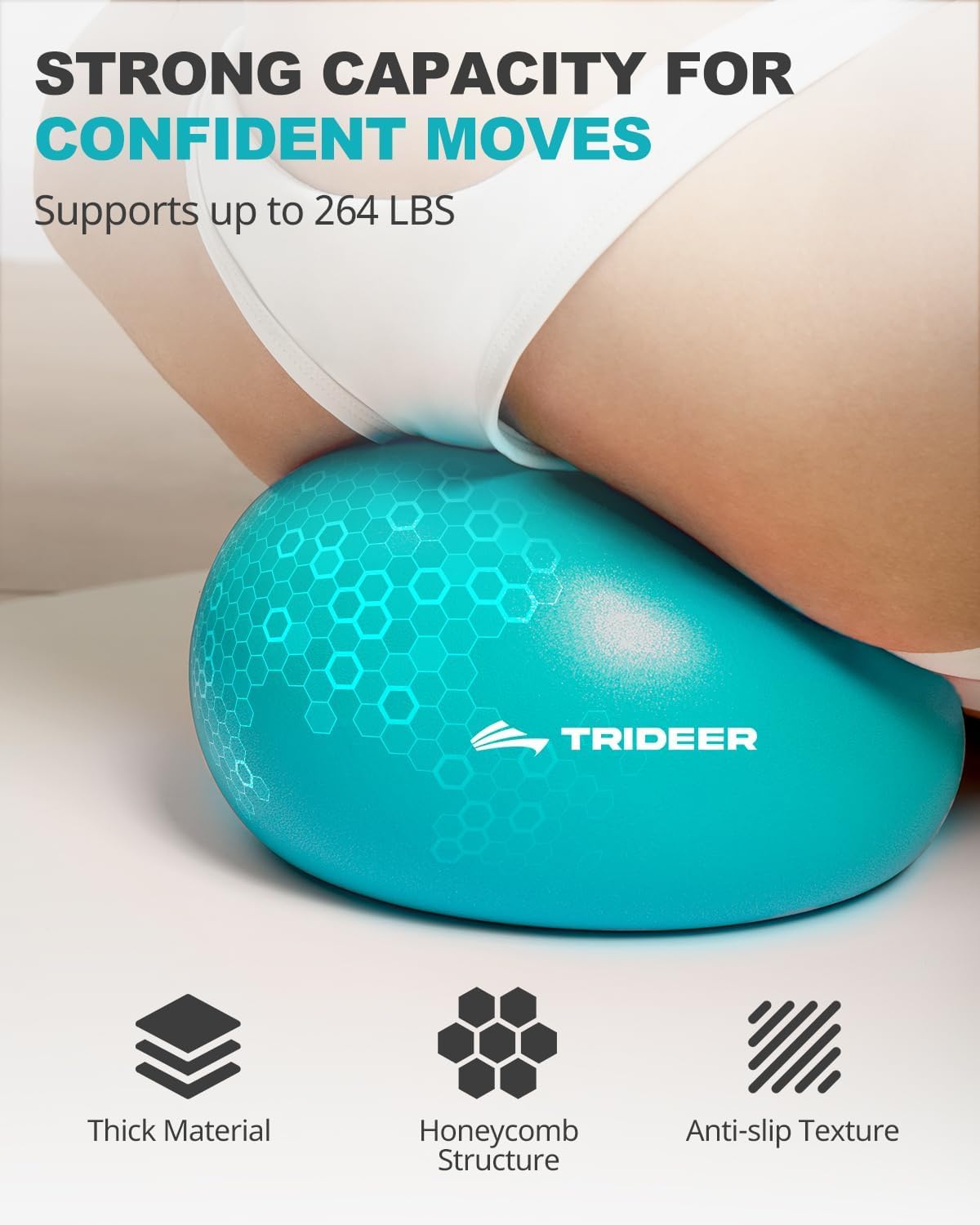 Trideer Pilates Ball 7-8 inch, Small Exercise Therapy Ball for Yoga, Barre, Core Strength, AB Workouts, Physical Therapy