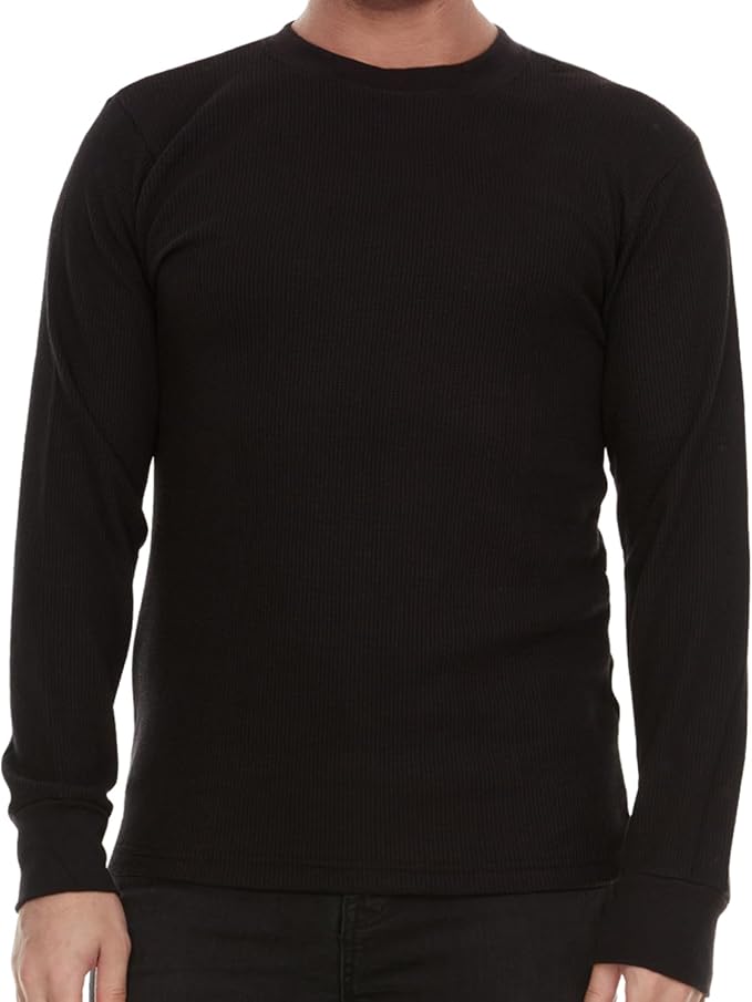 JMR Men’s Thermal Shirt Long Sleeve - Heavyweight 100% Cotton Waffle Weave Top