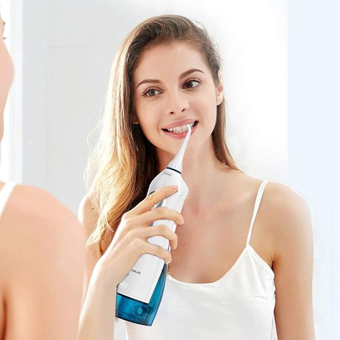 Hangsun Water Flossers for Teeth Cordless Rechargeable Dental Oral Irrigator Water Jet for Teeth Braces Care with 8 Jet Tips for Travel and Home Use (White)