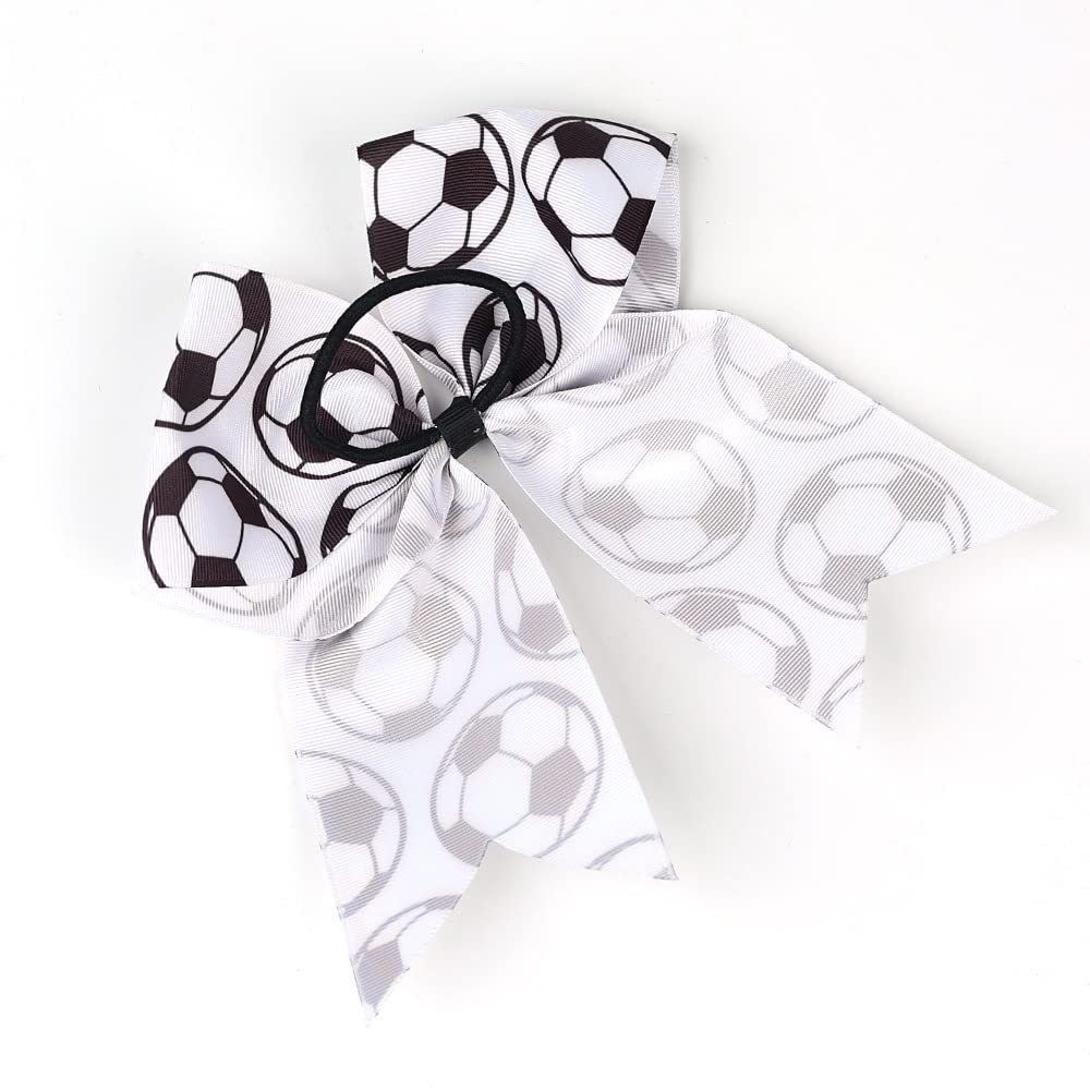 Jumbo Cheer Ponytail Holder Cheerleading Ball Bow BBG66 (White)