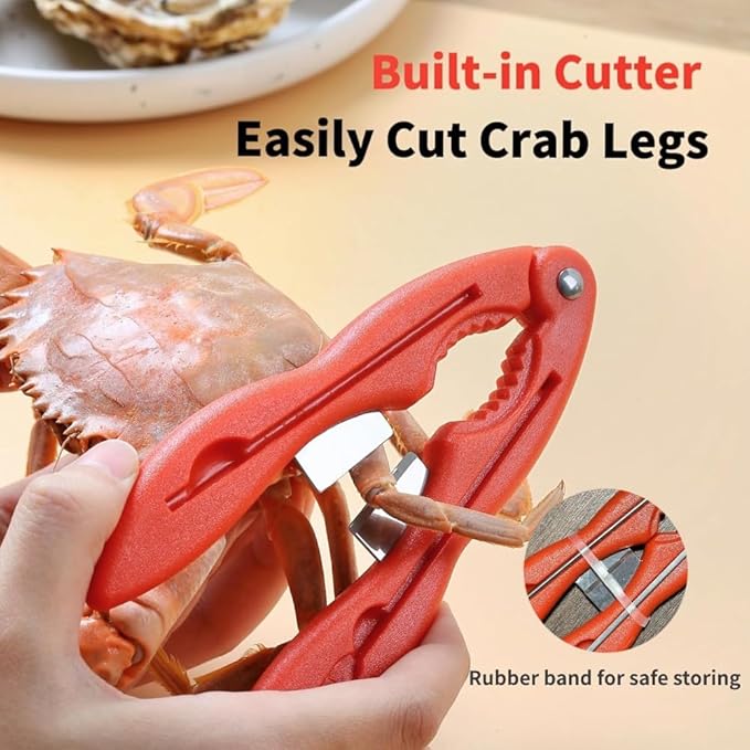 Crab Crackers and Tools Multifunctional Crab Leg Crackers Efficient Lobster Crackers Sturdy Seafood Crackers and Tools Portable Lobster Crackers and Picks Set Crab Claw Crackers Red