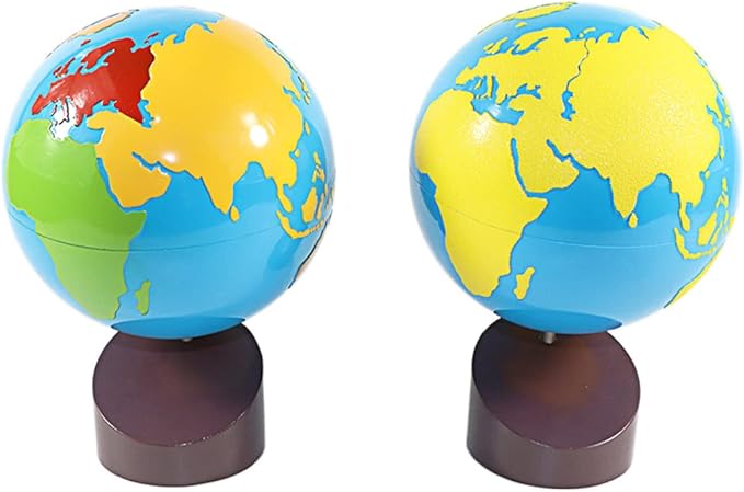 Montessori Geography Materials Globe of World Parts/Continents Preschool Early Educational Equipment Kids Culture Learning Toys Know World Globe (Yellow)