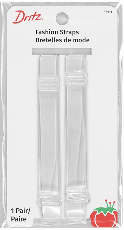 Dritz Detachable and Adjustable Fashion Straps, 1 Pair, Clear