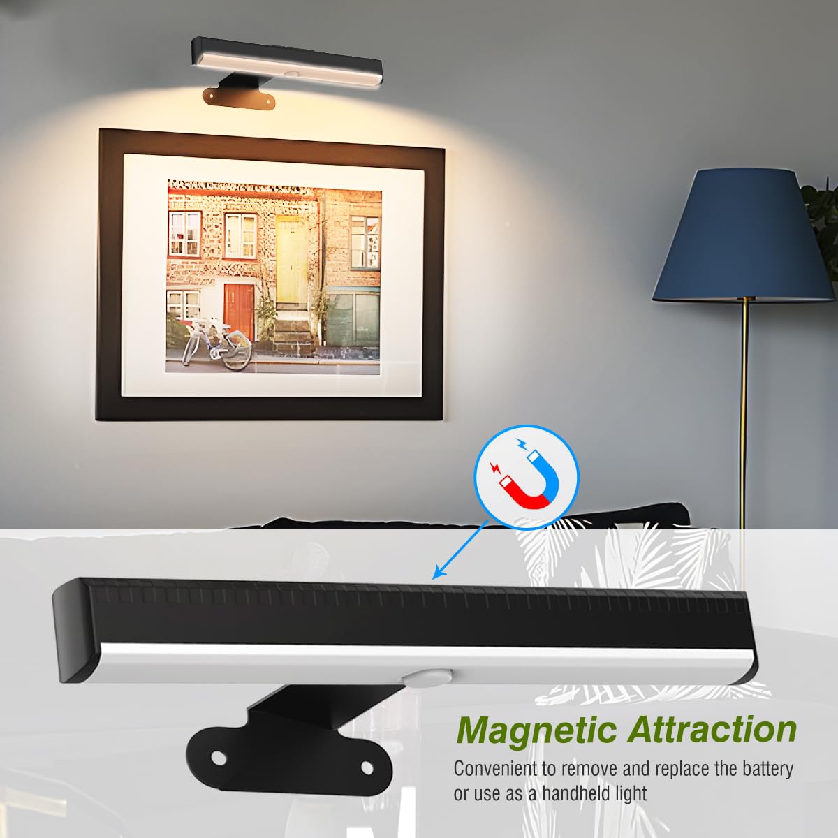 6Pack Wireless Picture Light For Wall Battery Operated Wall Sconces With Remote 3 Lighting Led discomfort-reducingting Light Timer&Dimmable Art Display Lights For Picture Gallery Posters Living Room Home Decor