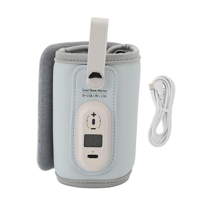 Denash Portable Bottle Warmer for Travel, 6 Gear Temperature, Fast Heating, Baby Milk Warmer for Breastmilk or Formula, Accurate Temperature Control