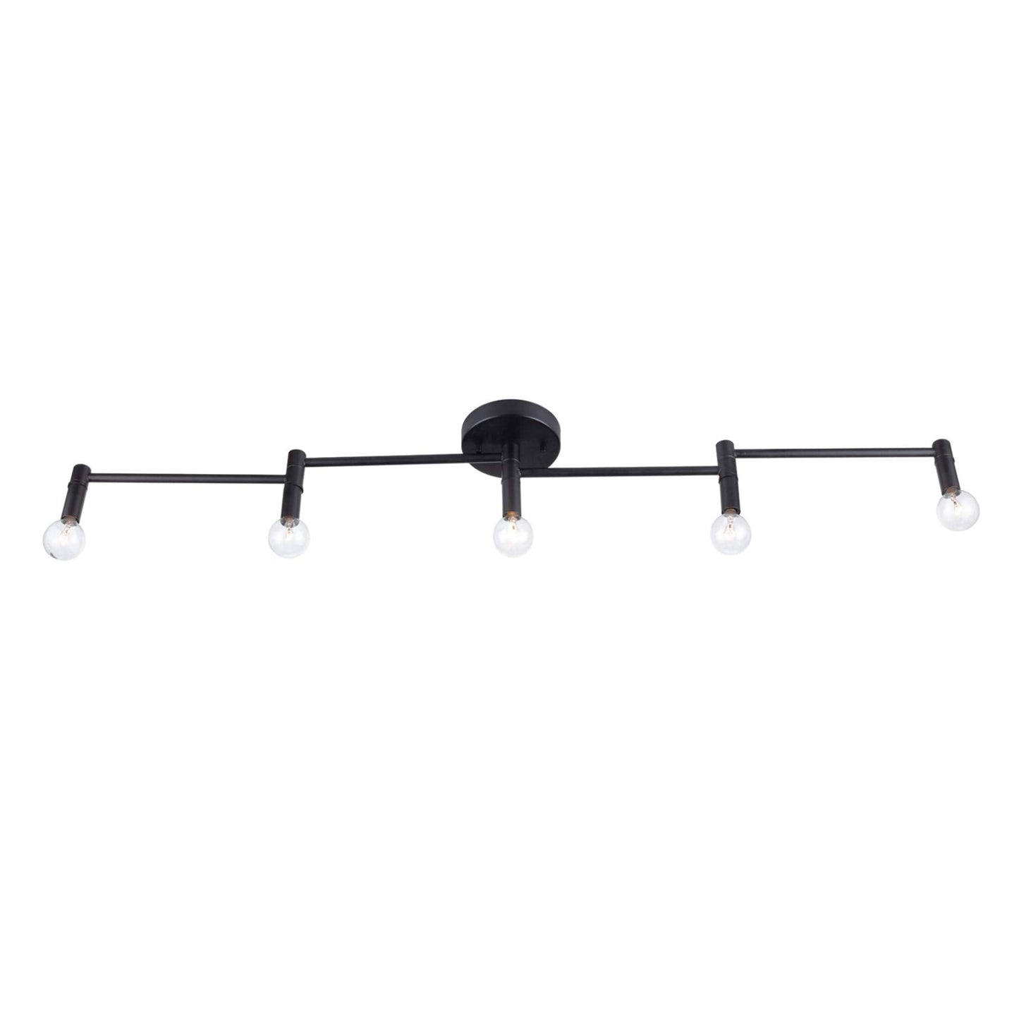 Globe Electric Tempo 5-Light Track Lighting, Matte Black, Model 59969, Metal Construction