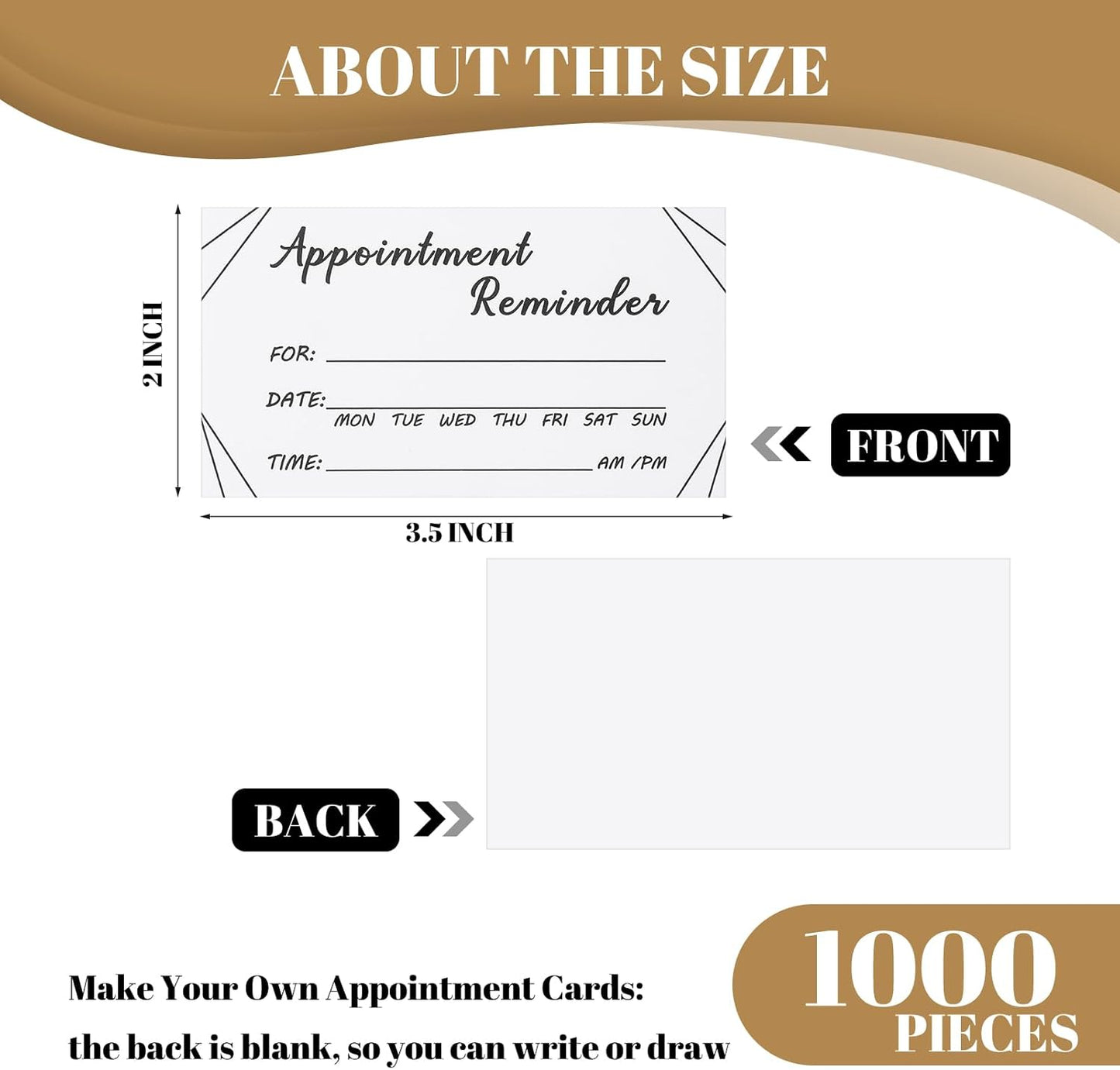 Seajan 1000 Pcs Appointment Cards Bulk Appointment Reminder Cards for Client Business, Hair Salon, Dental Office, Massage Therapist, Grooming, Hairdresser, Medical Doctors and More(White)