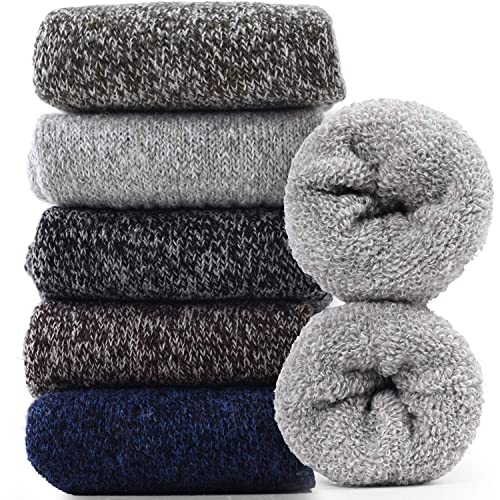 Jeasona Wool Hiking Socks for Women Warm Winter Thermal Thick Socks for Cold Weather Cozy Gifts for Women Mom 5 Pairs