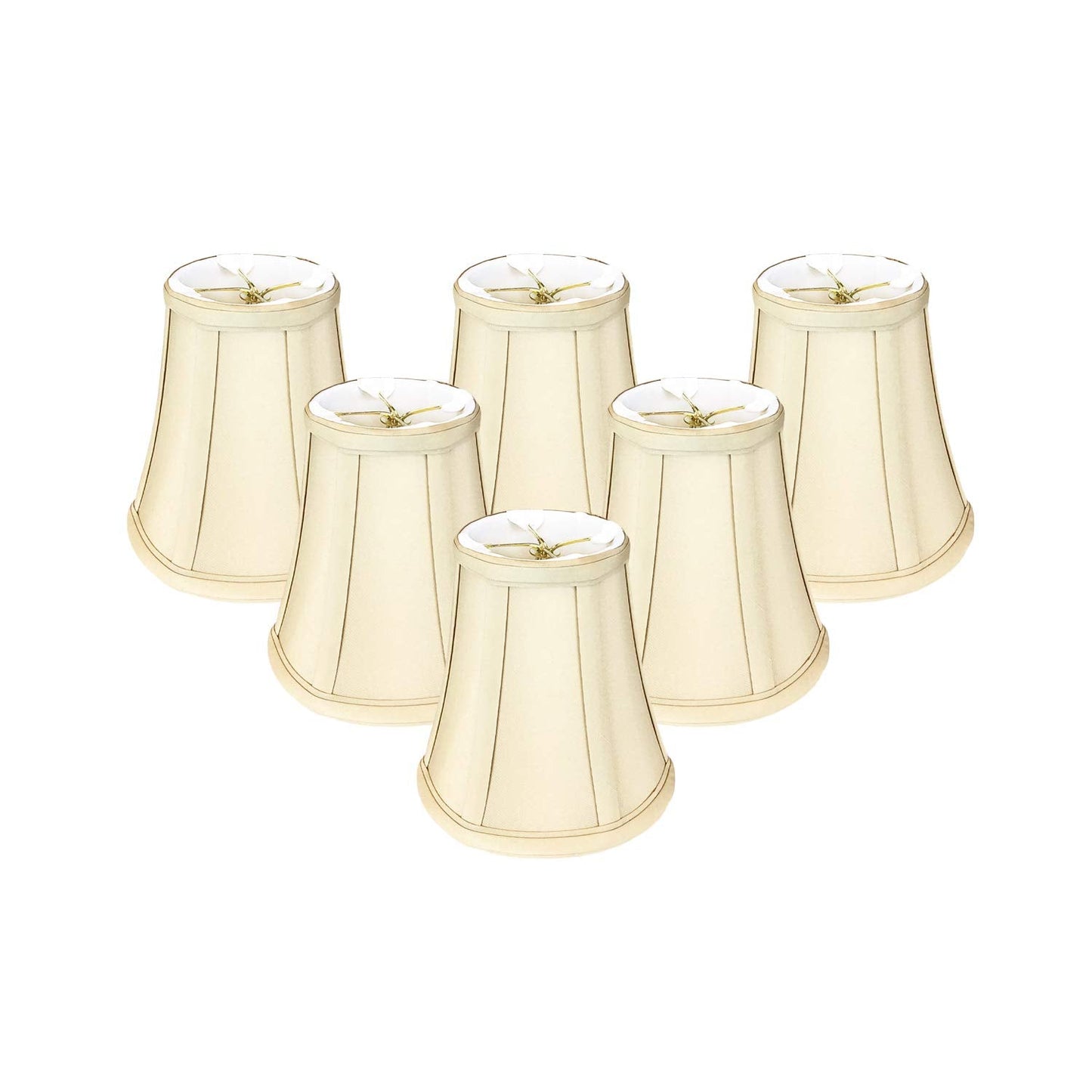 Royal Designs True Bell Basic Lamp Shade, 3.5in x 6in x 6.25in, Faux Silk, Beige, Model BSO-704FC-6BG-6,