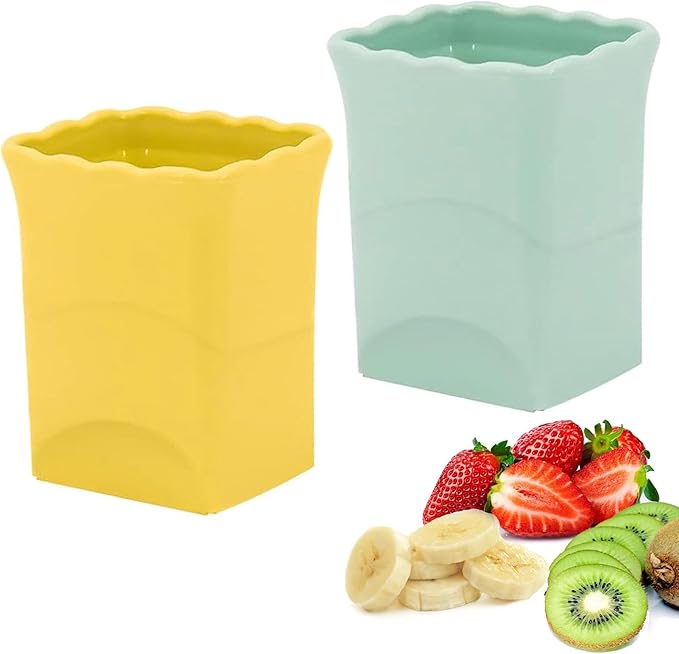 2-Pack Strawberry Slicer Cup Cutter: Fruit Cup Cutter Slicer Cup Chopper for Strawberries Egg Banana Slicer Quickly Making Fruit Vegetable Salad Strawberry Cutter Mini Slicer Kitchen Gadget