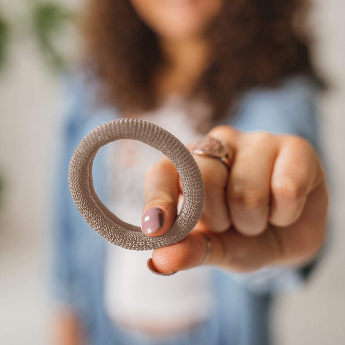 Burlybands Large Hair Ties for Thick, Heavy or Curly Hair - Non-Slip, Non-Damage, Seamless Women's Ponytail Scrunchies - Lt Brow