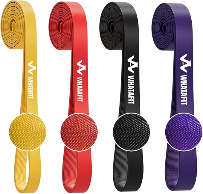 WHATAFIT Resistance Bands,Pull Up Assist Bands Set with Handles, Exercise & Workout Bands with Door Anchor for Men & Women...