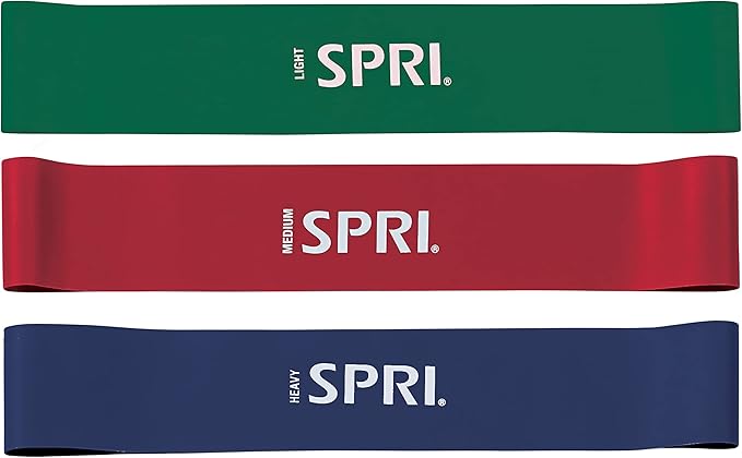 SPRI Mini Loop Bands Kit, Set of 3 - Light, Medium, Heavy Resistance Bands for Lower Body Workouts, Toning Muscles, and Ex...
