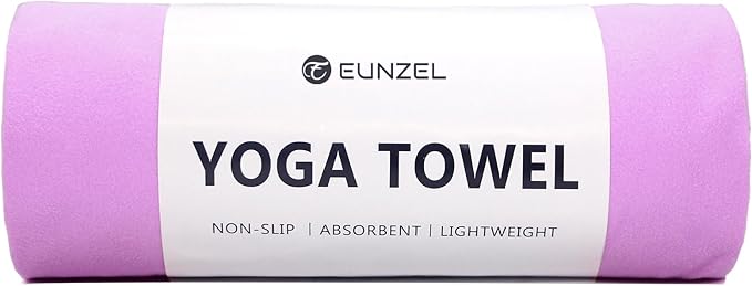 Eunzel Hot Yoga Towel Non Slip Yoga Mat Towel Non-Slip Sweat Absorbent Microfiber Towel for Hot Yoga, Pilates and Workout ...