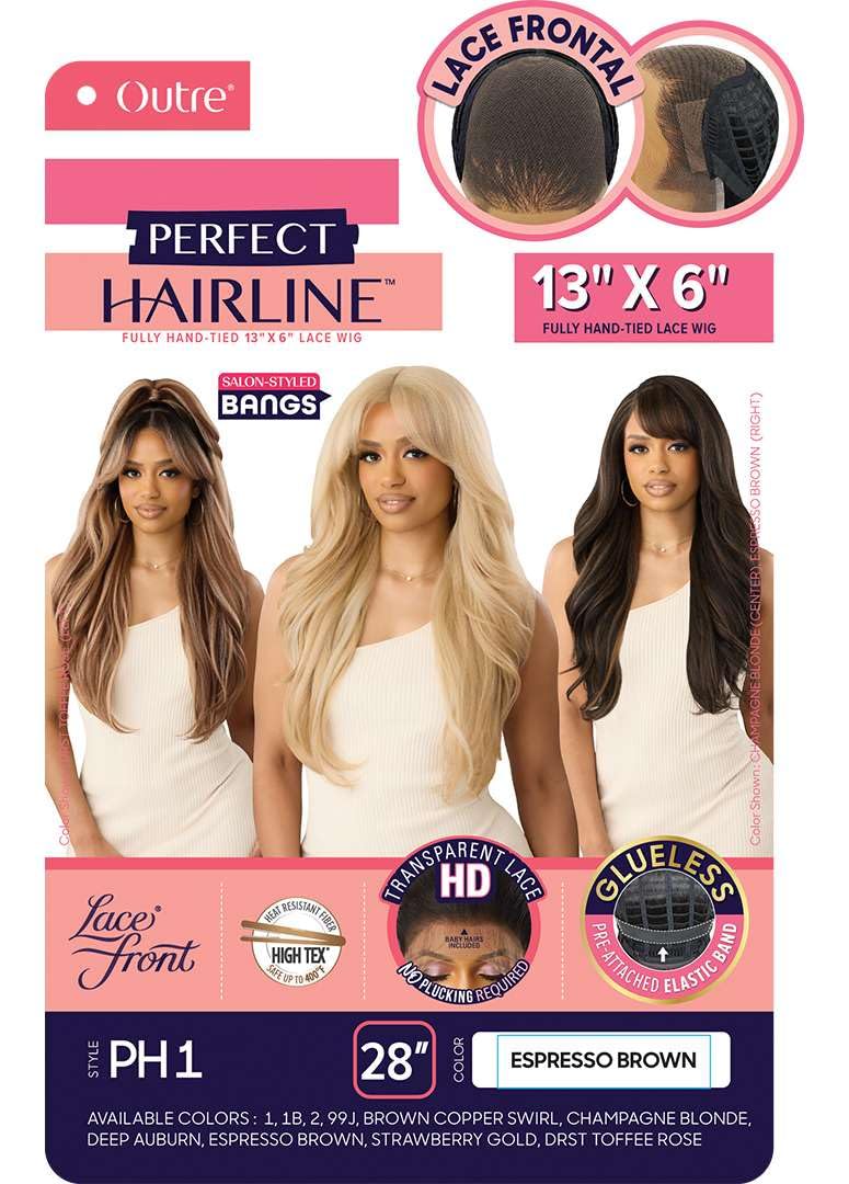 Outre Lace Front Wig -Perfect Hair Line 13X6 - PH 1 (DARK BROWN 2)