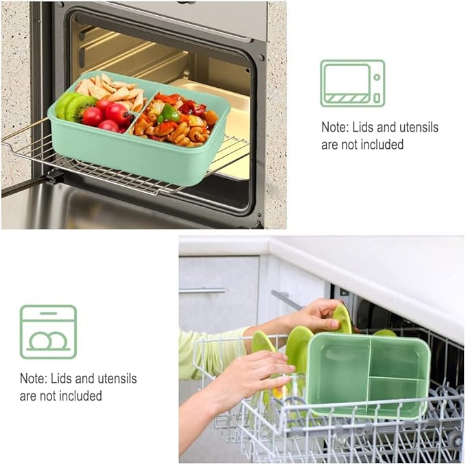Bento Box for Adult, 1200 ML Lunch Containers for Adults, LeakProof Lunch Box with Utensils, BPA Free, 3 Compartment Bento Box Microwave Safe