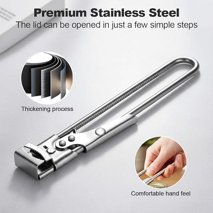 Jar Opener for Weak Hands, 2026 New Stainless Steel Adjustable Jar Lid Opener, Multifunctional Can Opener Kitchen Accessories, Easy Grip Lid Opener Kitchen Tool (1, Large)
