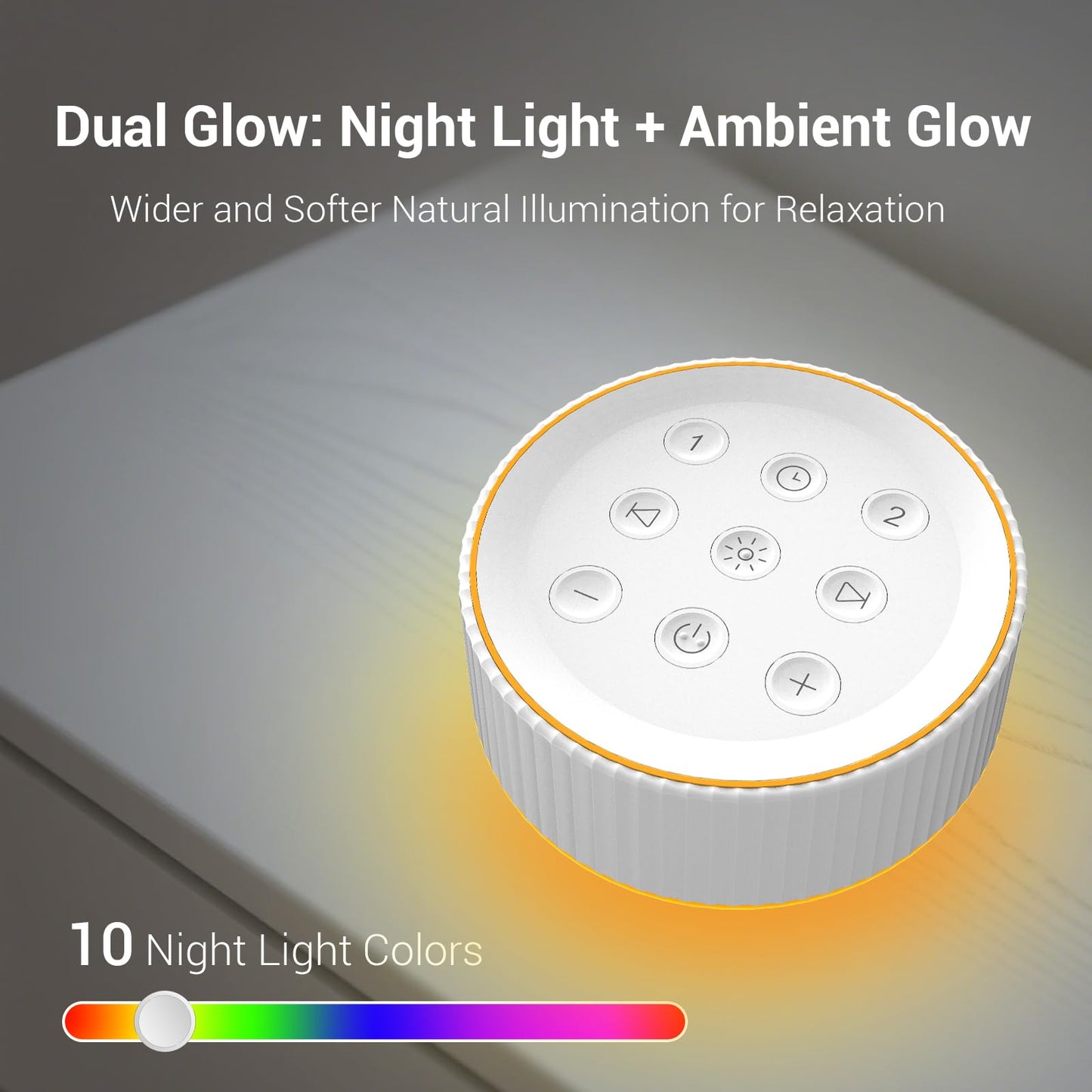 BGOVERSS Sound Machine with 26 Soothing Sounds, 10 Colors Night Light White Noise Machine for Adults Baby Kids Sleep Machines Function, Volume Levels 6 Timers for Home Office Travel
