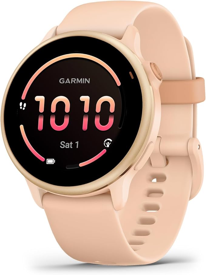 Garmin vívoactive® 6 Health and Fitness GPS Smartwatch - AMOLED Display, Up to 11 Days Battery, Metallic Pink Dawn with Ma...