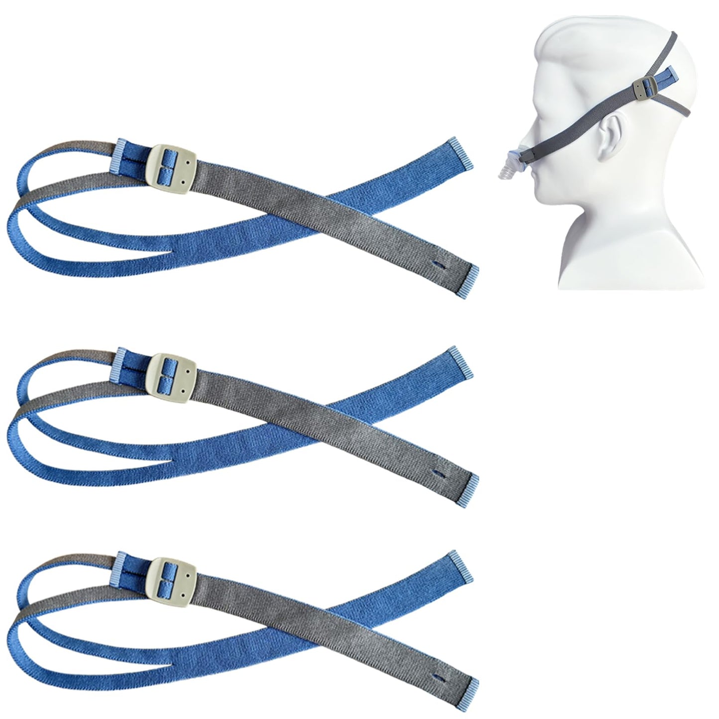 GJX 3 Packs Headgear Compatibility with Airfit P10 and N30 Latest Version Adjustable Replacement CPAP Headgear Strap for P10/N30 CPAP Nasal Pillow Mask Replace Part(Without Nasal Pillow Frame)