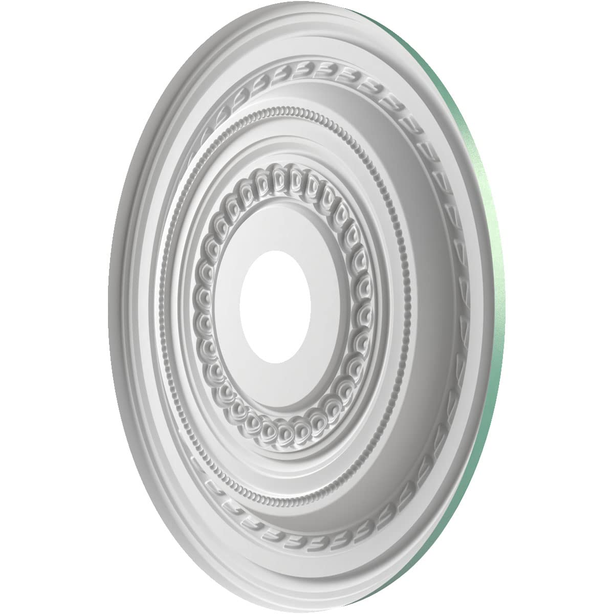 Ekena Millwork Cmp19Cofsm Cole Thermoformed Pvc Ceiling Medallion (Fits Canopies Up To 5 1/8), 19Od X 3 1/2Id X 1P, Universal Pe