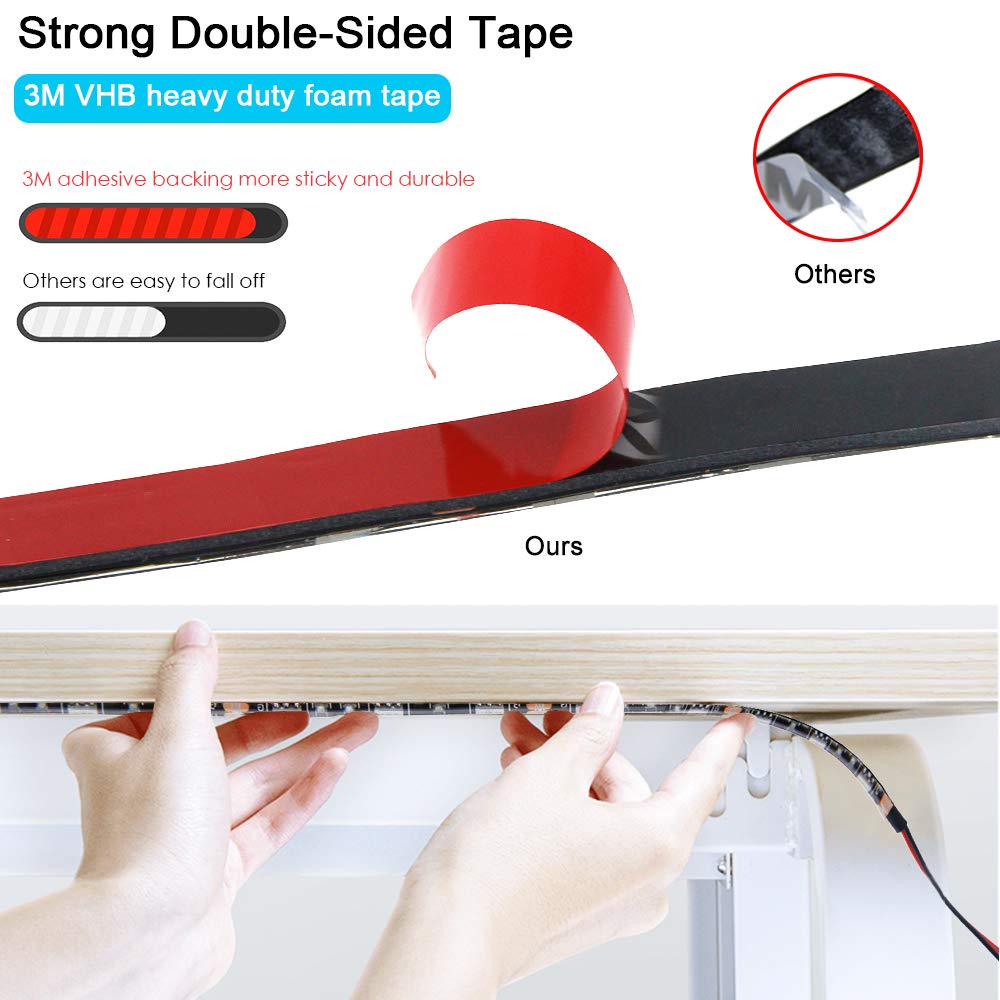 ALITOVE LED Strip Lights 16.4ft 5050 SMD Orange Waterproof IP65 12V DC Model AL5050OR300BKWP