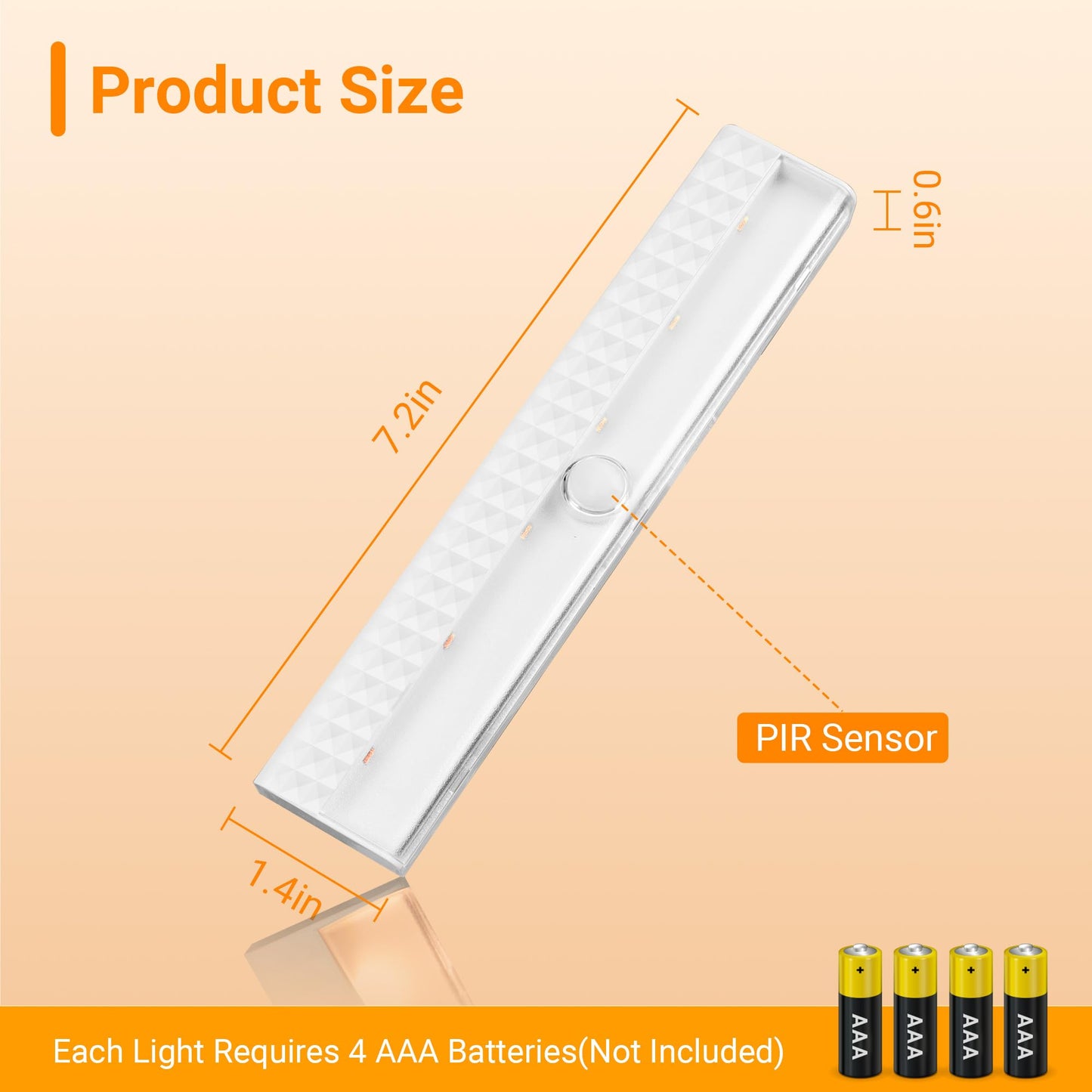 Maylit 2 Pack Closet Lights Motion Sensored  Battery Operated Light Indoor  Wireless Magnetic Night Led Bar  Stick On Lighting For Stair  Shelf  Hallway  Bed  Pantry  Under Cabinet  3000K Warm White