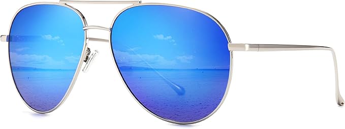 SUNGAIT Women's Lightweight Oversized Aviator Sunglasses - Classic Style Polarized Lens