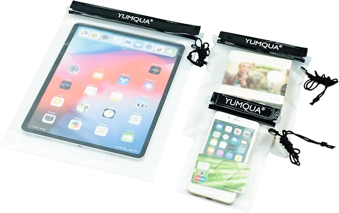 Clear Waterproof Bags, Water Tight Cases Pouch Dry Bags for Camera Mobile Phone Maps Pouch Kayak Military Boating Document Holder