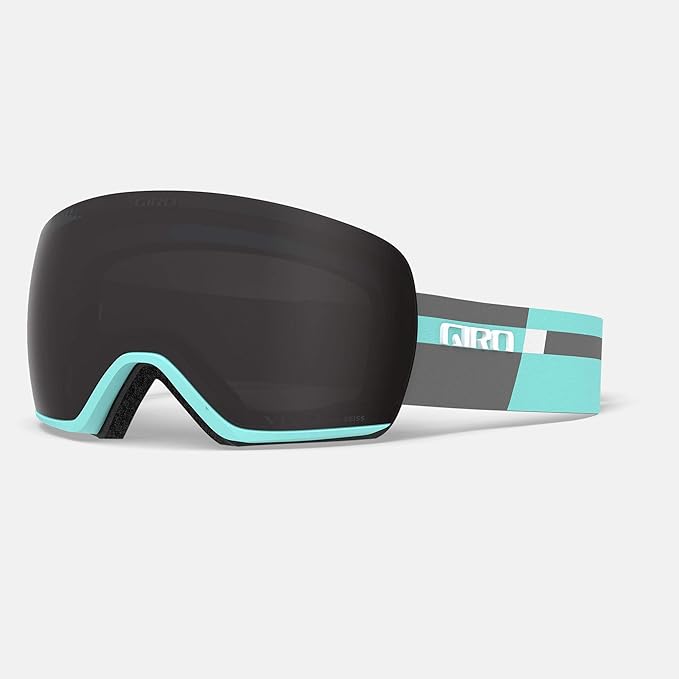 Giro Lusi Ski Goggles - Snowboard Goggles for Women - Cool Breeze Charcoal Podium Strap with Vivid Smoke/Vivid Infrared Le...