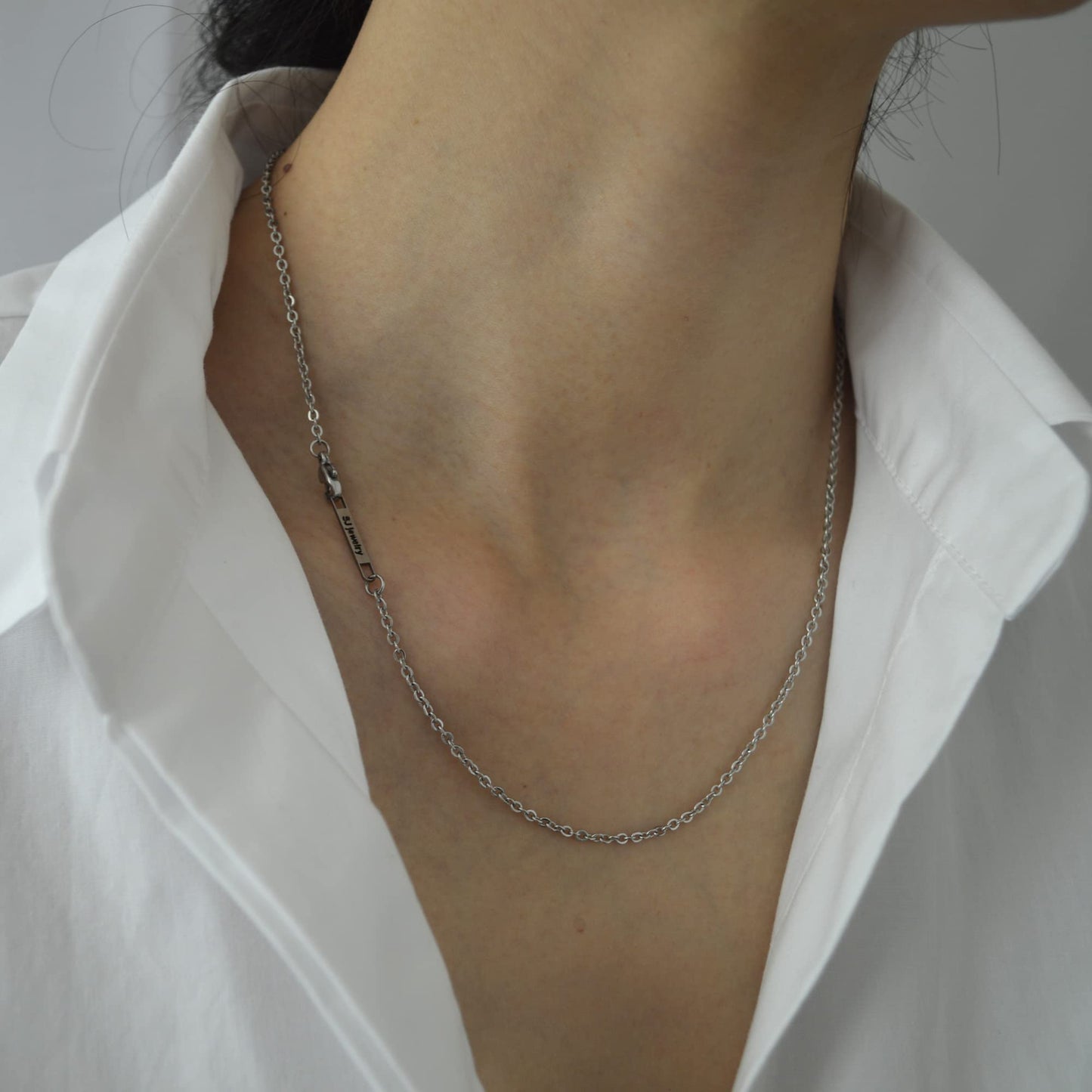 2MM Stainless steel chain necklace, Thin cable chain necklace for women men, Silver chains for necklace alone or pendant additio