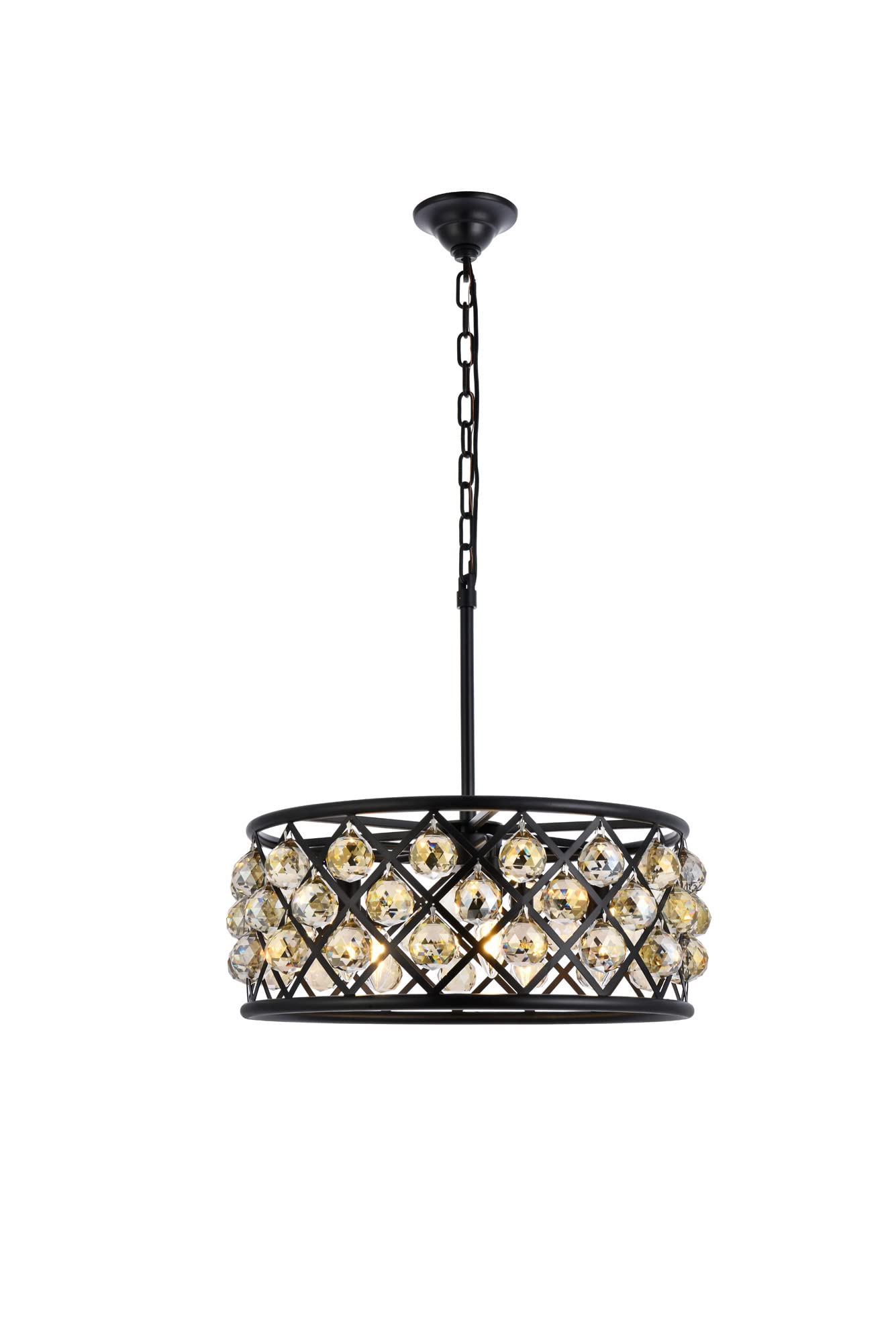 Elegant Lighting 5-Light Pendant Lamp, 20in Depth x 9in Height, Metal, Mocha Brown Finish, Model 1214D20MB-GT/RC, Golden Teak