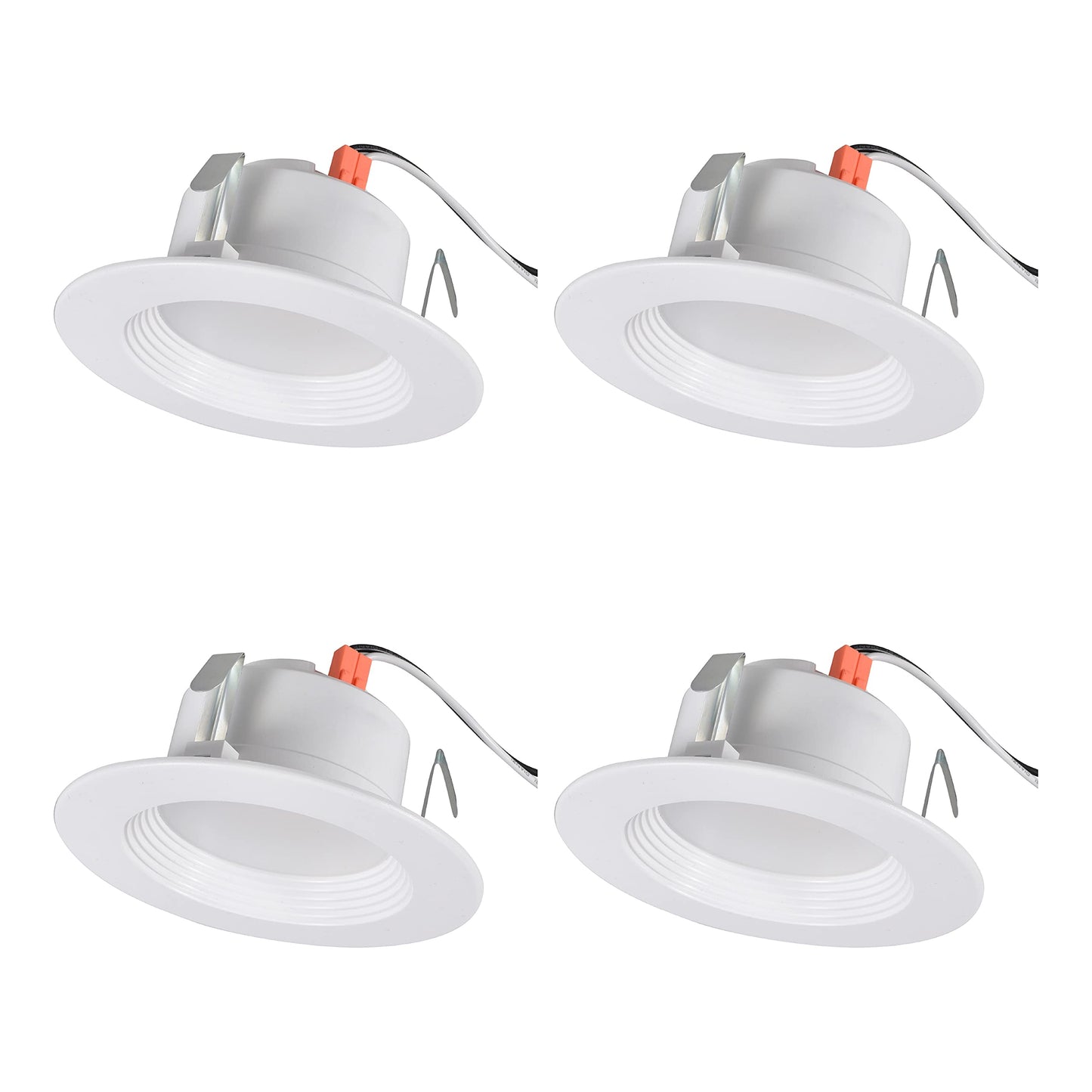 Sylvania 4  Led Recessed Lighting Downlight With Trim  Dimmable  7.5W=65W  600 Lumens  White 3000K  Wet Rated / Ul / Energy Star - 4 Pack (62022)