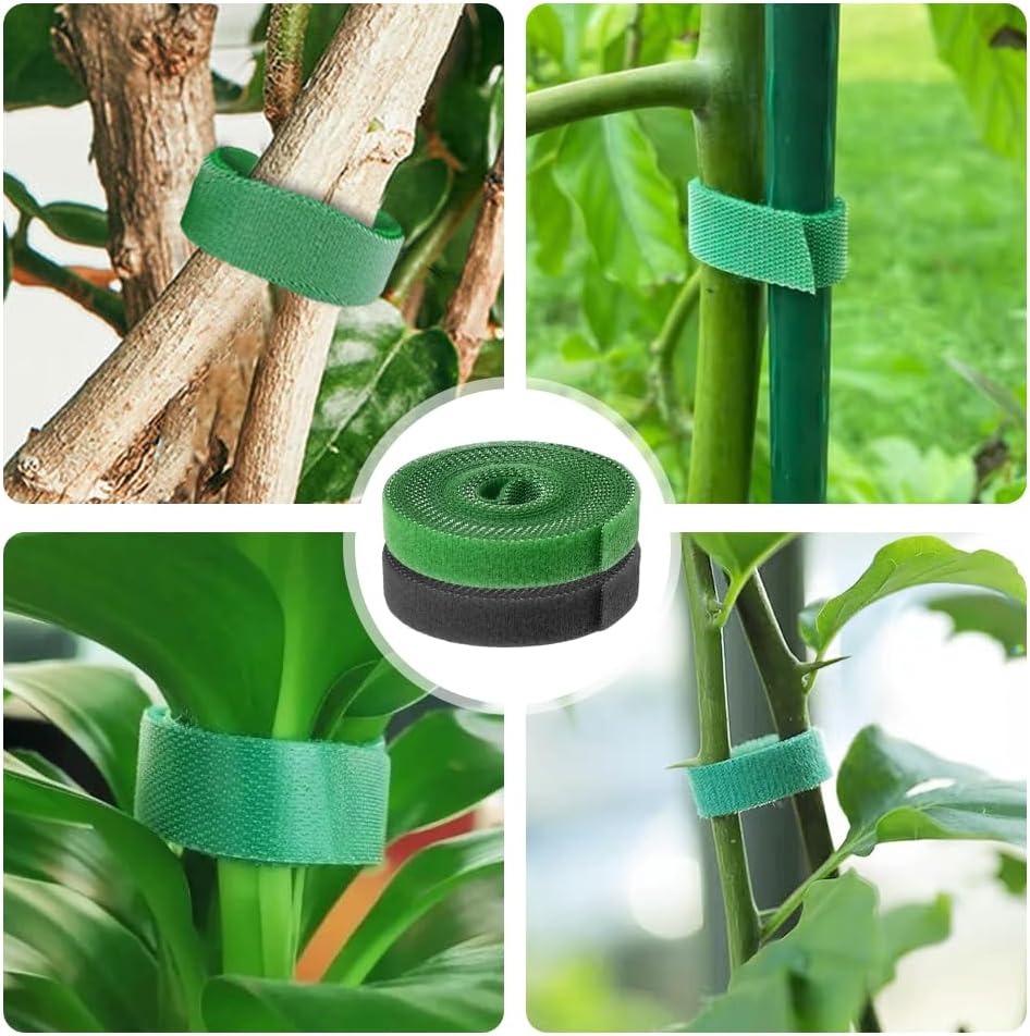 Reusable Plant Ties Tape for Climbing Plants, Garden Ties Tomato Plant Supports, Adjustable Garden Twine & Twist Ties Plant Ties for Outdoor Indoor Plants Stakes Gardening Supplies (White, 3 Rolls)