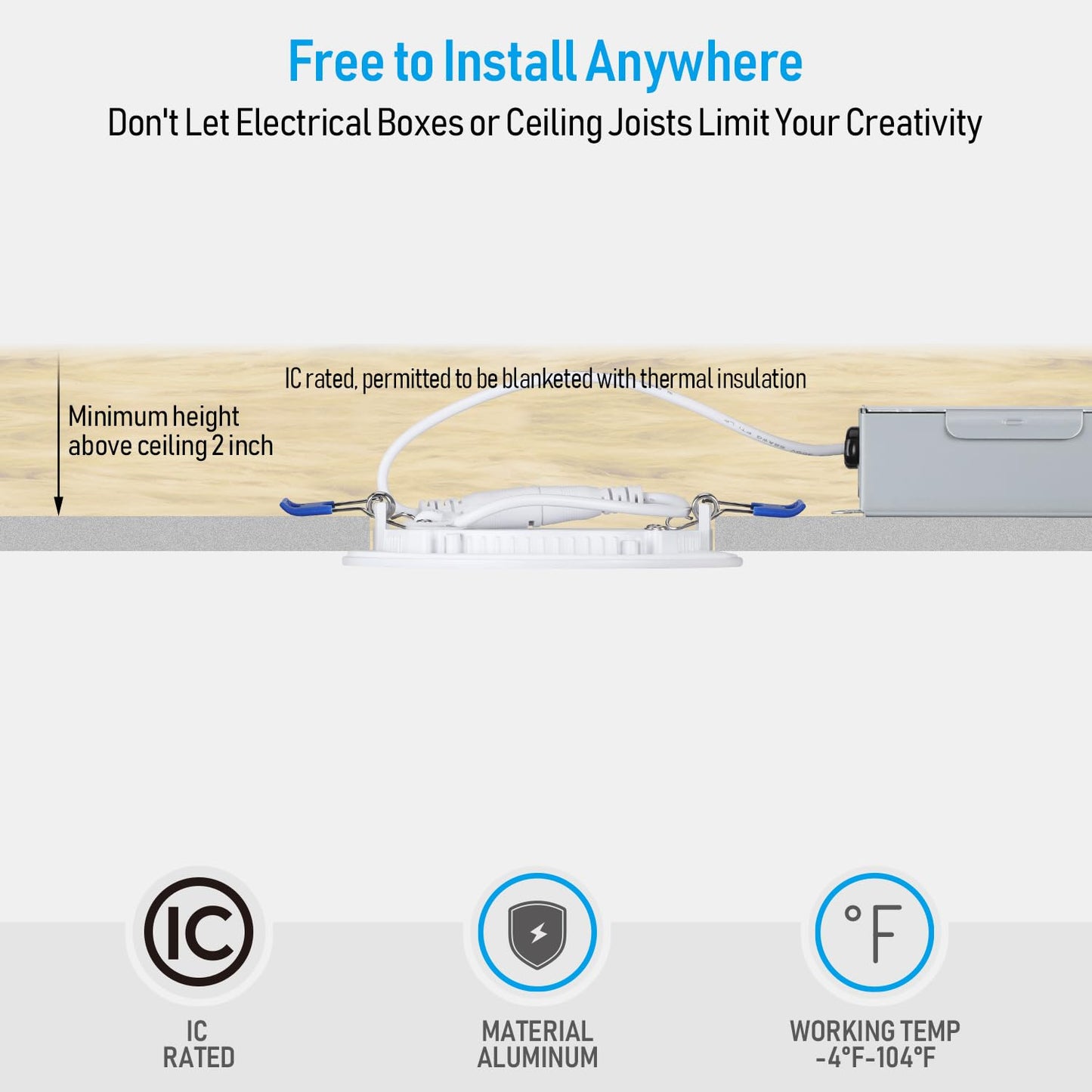TORCHSTAR 4 Inch Ultra-Thin LED Recessed Light, 10W, Dimmable, Soft White (2700K), ETL & Energy Star Certified, Pack of 4
