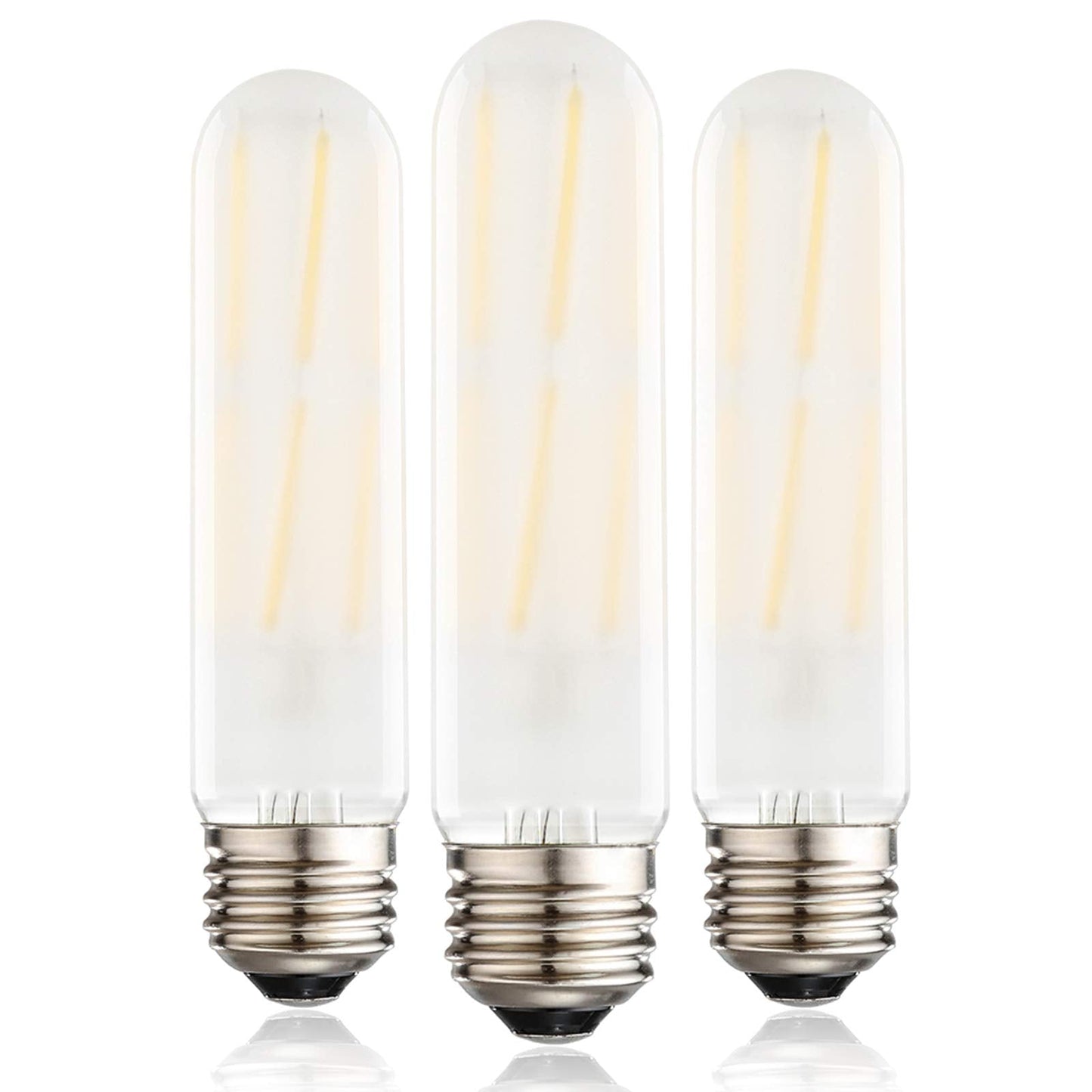XININSUN T10 LED Bulbs, Dimmable 6W, 60W Equivalent, Warm White 2700K, Glass, 3-Pack