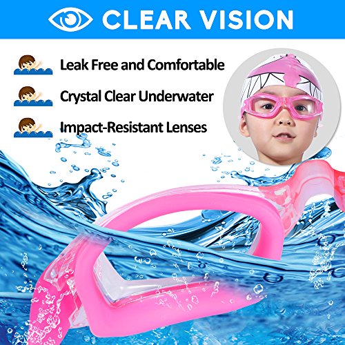EverSport Kids Swim Goggles, Pack of 2 Swimming Goggles for Children Teens, Anti-Fog Anti-UV Youth Swim Glasses for Age4-16