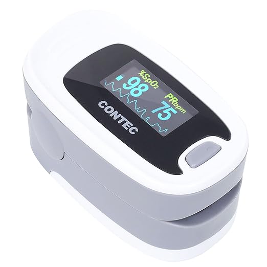 CONTEC CMS50NA Pulse Oximeter Fingertip Blood Oxygen Saturation Monitor SpO2 and PR Value Waveform Blood Oxygen Neck/Wrist...