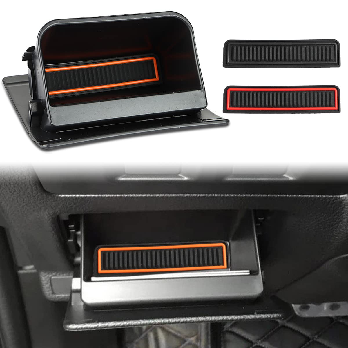 auovo Fuse Box Coin Container Storage Tray Compatible with Subaru Crosstrek Impreza XV Forester Legacy Outback WRX STI Ascent (Orange/Red/Black)