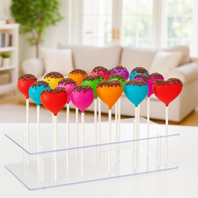 Cake Pop Stand - 21 Holes Lollipop Display Stand,Acrylic Cake Pops Holder Disply for Weddings, Baby Showers, Birthday, Party,Halloween Candy Decorative