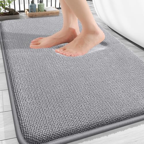 OLANLY Thick Memory Foam Bath Mat Rug 30x20, Extra Soft Absorbent Bathroom Rugs, Quick Dry Bath Mats, Non-Slip, Machine Wa...