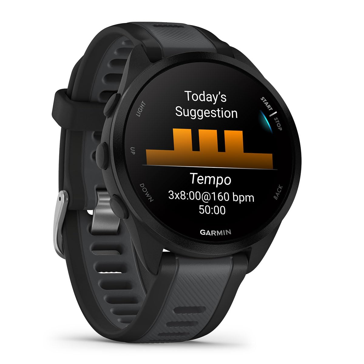 PlayBetter Garmin Forerunner 165 (Black/Slate Gray) Running GPS Smartwatch Bundle - AMOLED Touchscreen, 11-Day Battery, Training & Recovery Wireless Running Earbuds