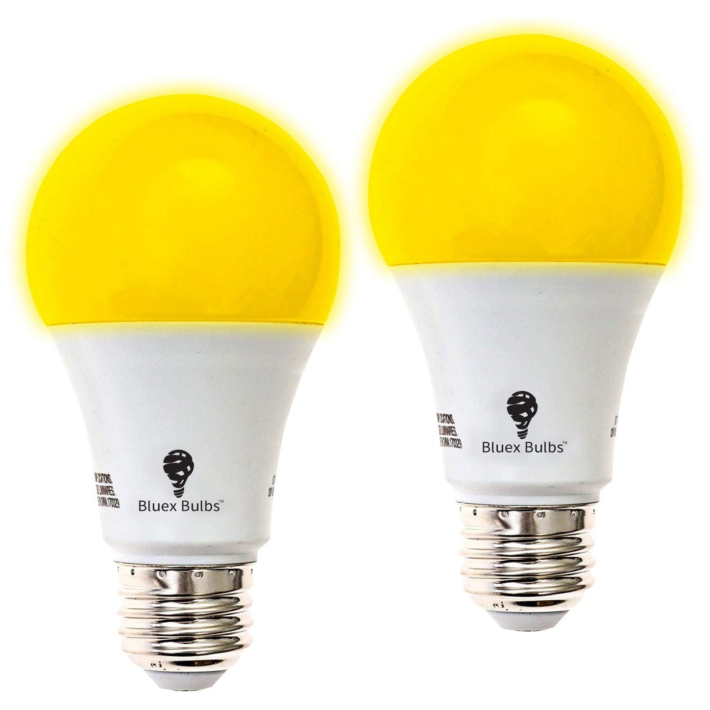 Bluex A19 Amber Yellow Led Bug Light Bulb - 2-Pack, 650 Lumens, 9.5W (60W Replacement), E26 Base, Outdoor Use