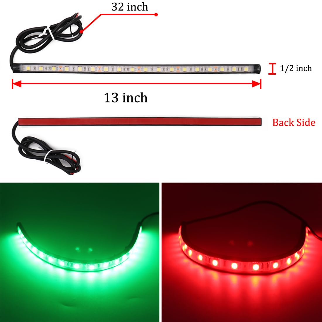 Botepon Navigation Lights For Boats Led  Adhesive Install Red And Green Bow And Deck Lights For Night Fishing  Ip67 Waterproot For For Pontoon  Bass  Dinghy  Kayak Jon Boat